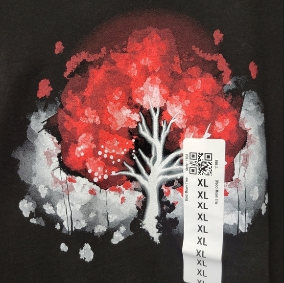 Teeturtle Blood Moon tree t-shirt Black Red XL - Picture 4 of 8